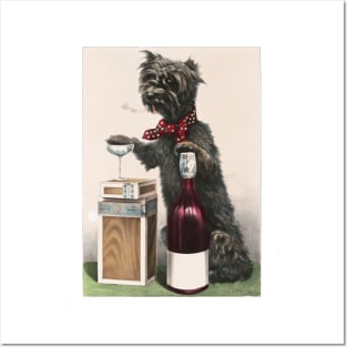 Cute Dog having Wine Posters and Art